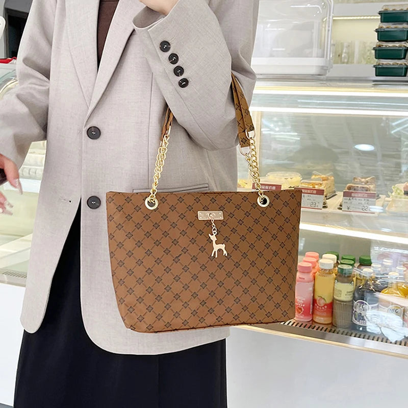 Luxury Vintage PU Tote Bag
