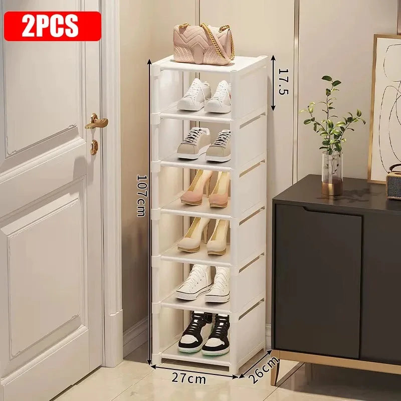 Stackable Narrow Shoe Storage Rack Organizer