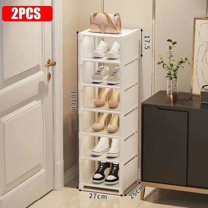 Stackable Narrow Shoe Storage Rack Organizer