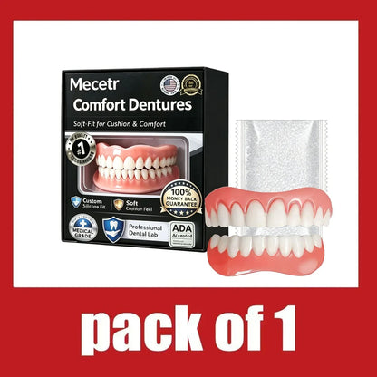 Adjustable Silicone Dentures Set – Natural Comfort Fit Upper & Lower Teeth