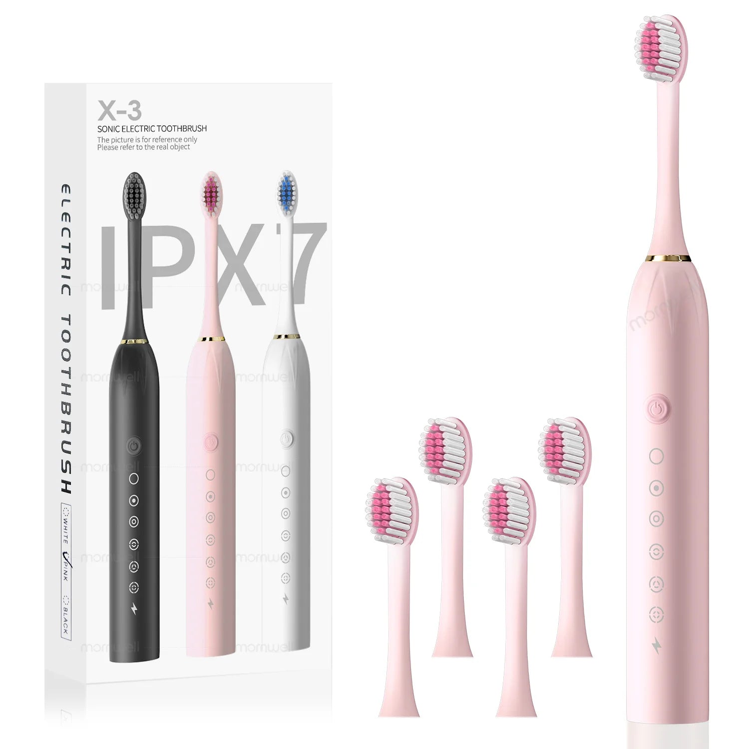 Sonic Rechargeable Electric Toothbrush with 6 Cleaning Modes & 4 Brush Heads - 19
