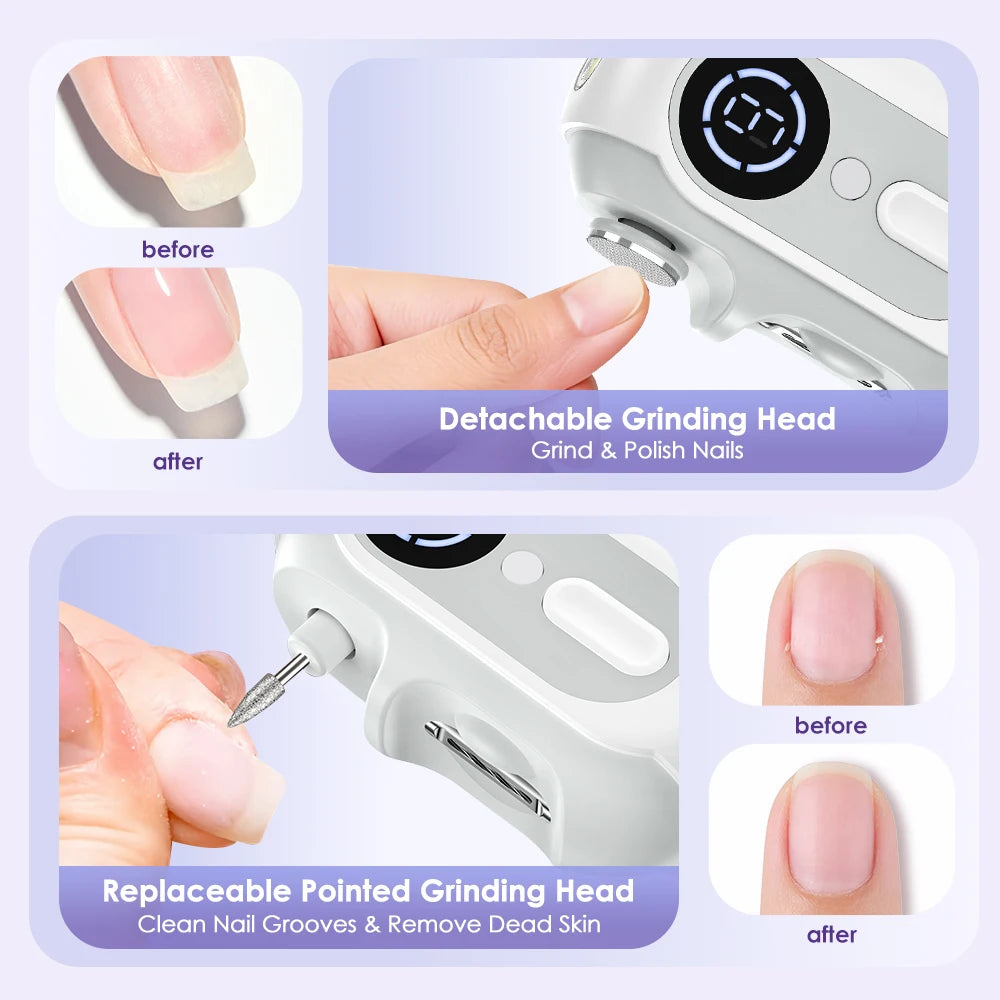 4-in-1 Electric Nail Clipper with UV Lamp and Precision Polisher