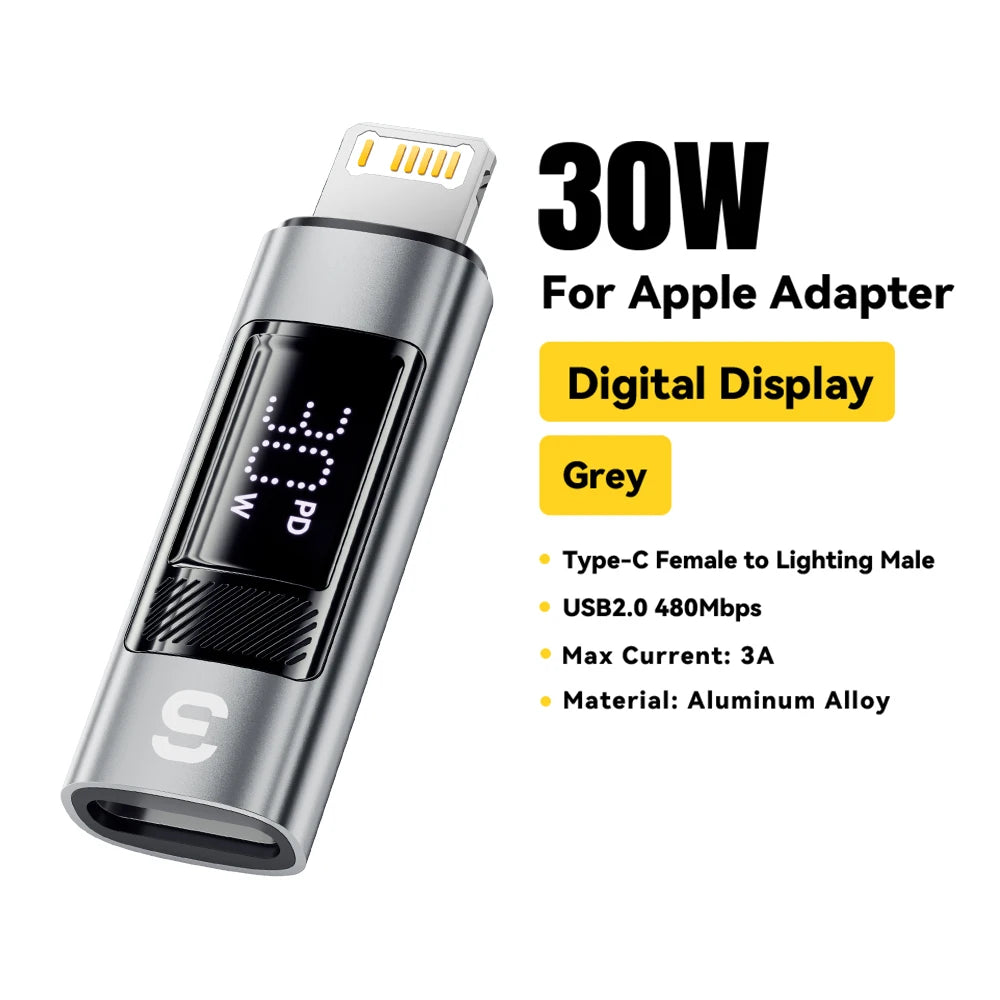 Universal Type-C to Lightning OTG Adapter 60W Fast Charging Converter - 22