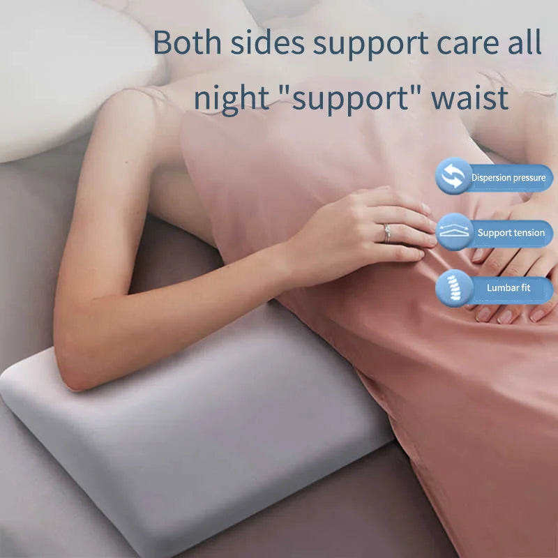 Memory Foam Lumbar Support Pillow for Bed - Lower Back Pain Relief Cushion