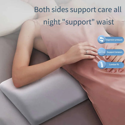 Memory Foam Lumbar Support Pillow for Bed - Lower Back Pain Relief Cushion
