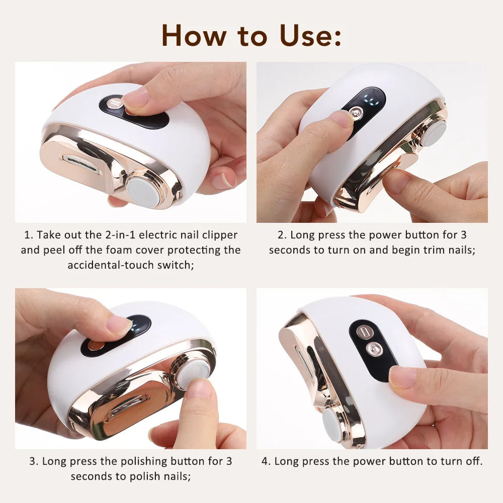 Electric Automatic Nail Clipper and Trimmer with LED Display