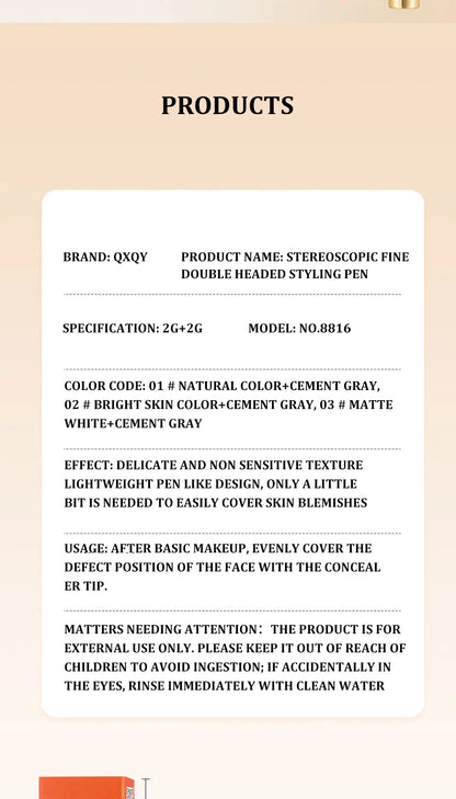 Double-Ended Contour & Highlighter Stick - Creamy Sculpting Makeup Pen