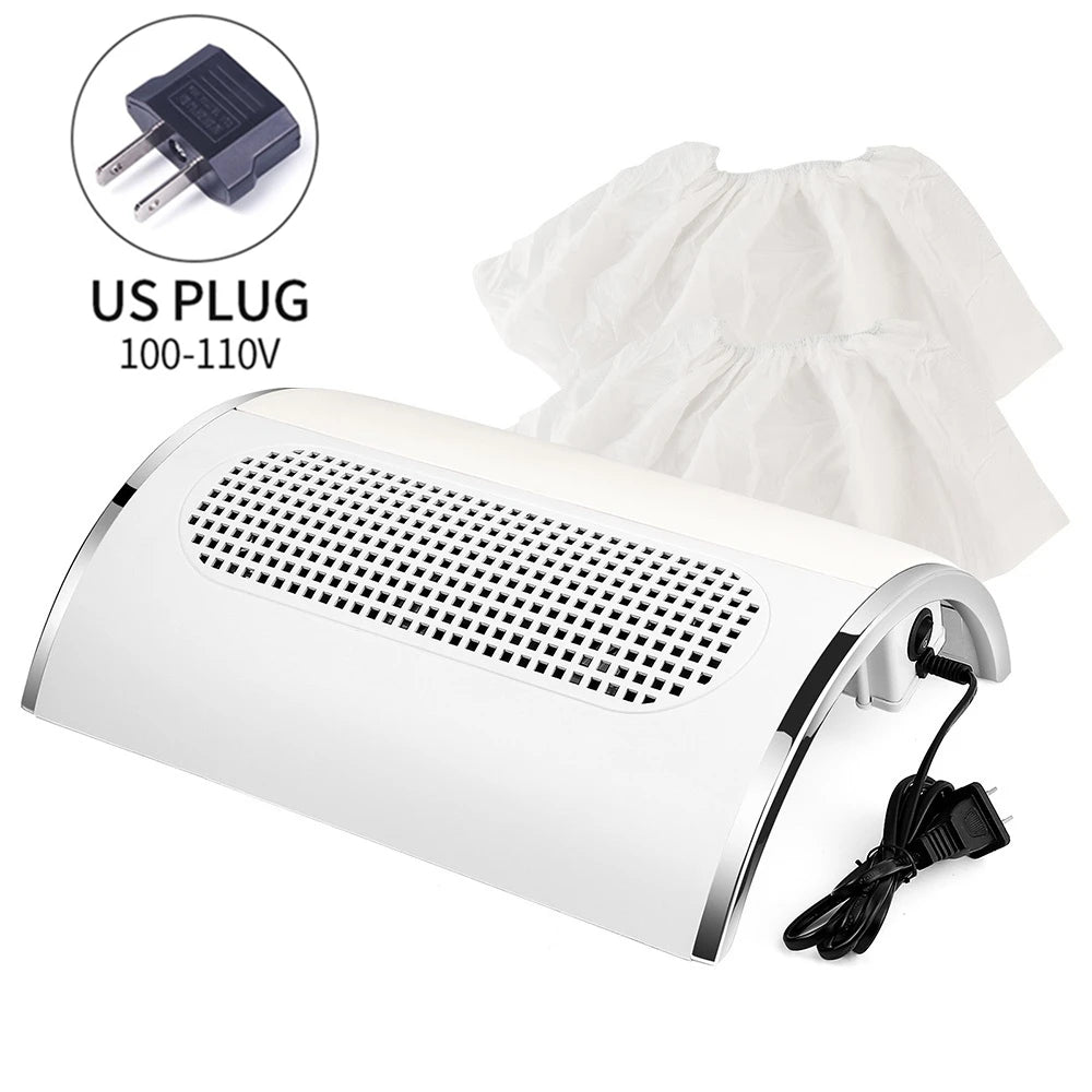 3-Fan Nail Dust Collector - 40W Professional Manicure Vacuum - 32