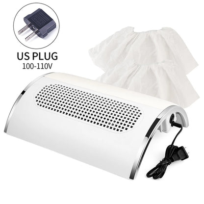 3-Fan Nail Dust Collector - 40W Professional Manicure Vacuum