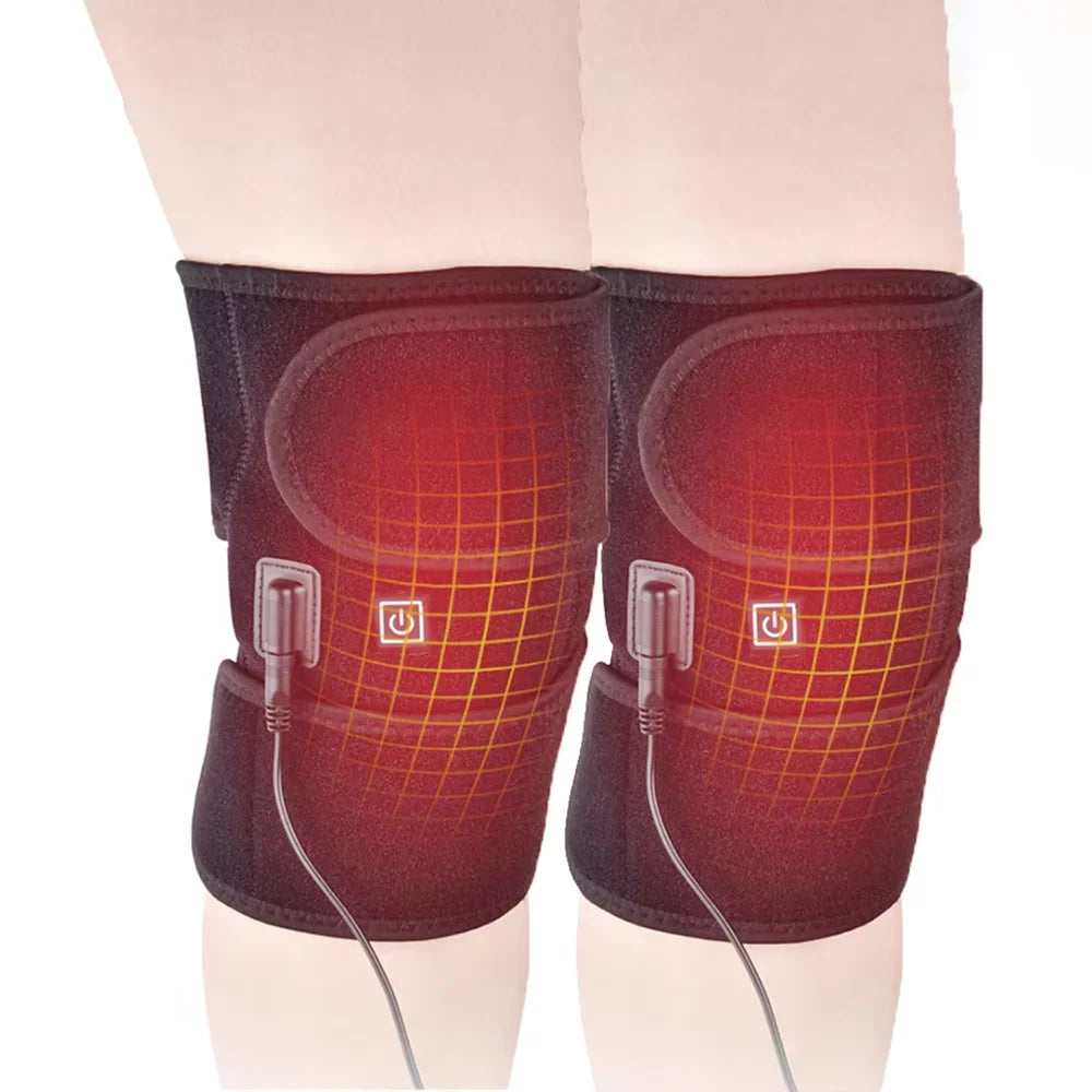 Electric Heated Knee Brace - USB Vibration Therapy & Support Pad - 12