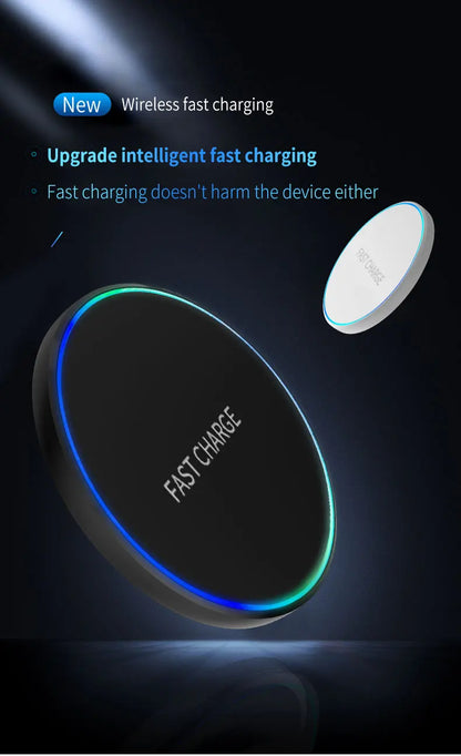 Ultra-Slim 15W Fast Wireless Charging Pad for iPhone & Samsung