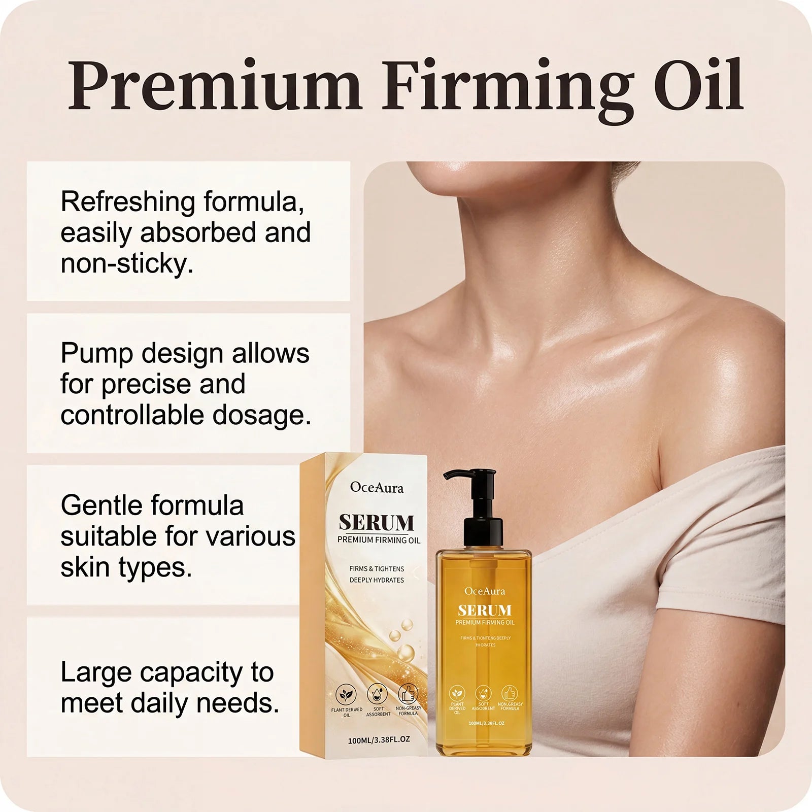 Premium Firming Body Oil - Skin Tightening, Lifting & Hydrating Serum - 8