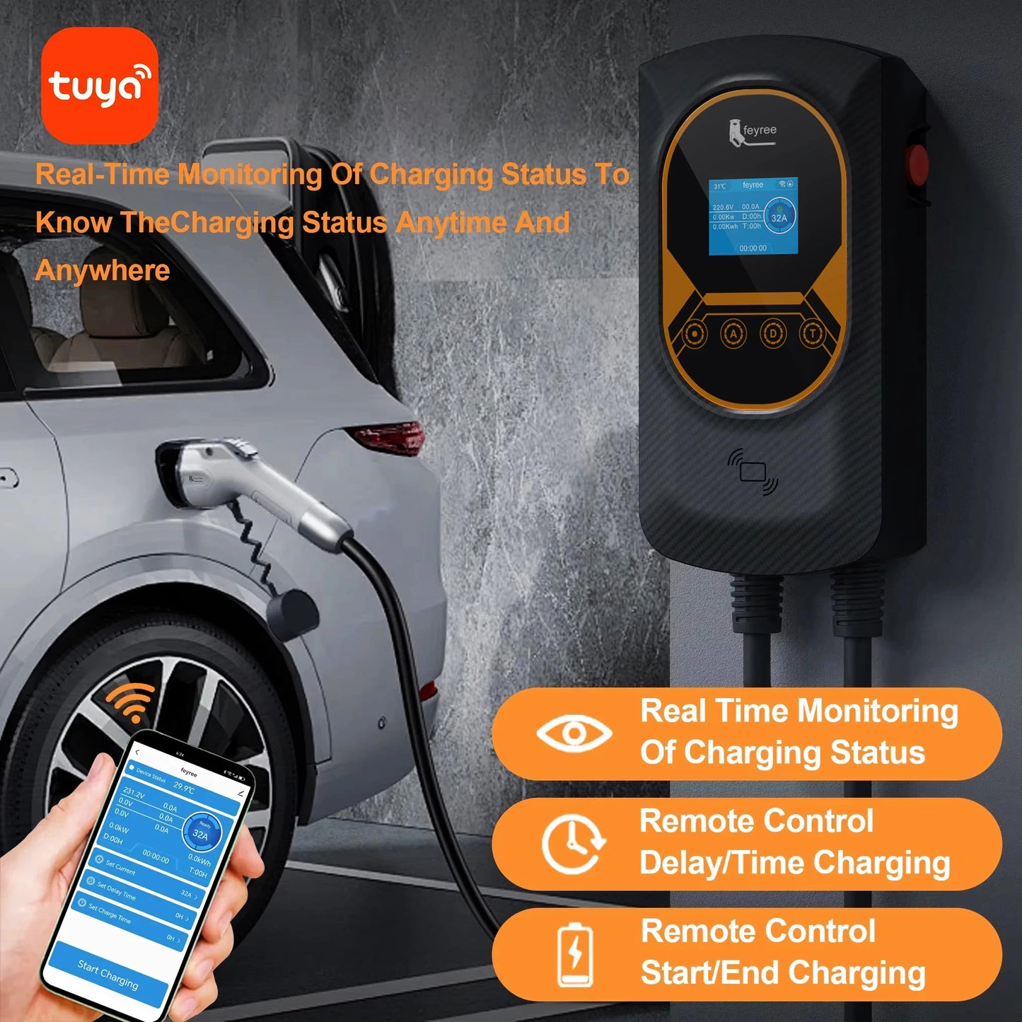 Smart EV Wallbox Charger - WiFi APP Control GB/T Electric Vehicle Charging Station