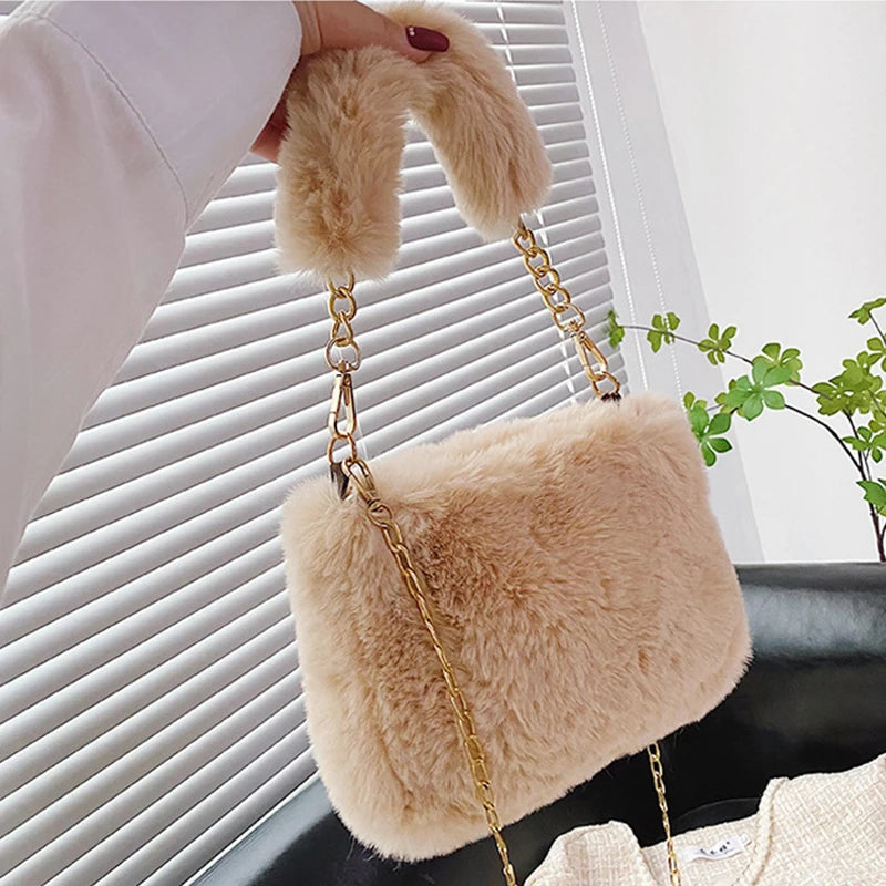 Luxury Plush Chain Crossbody