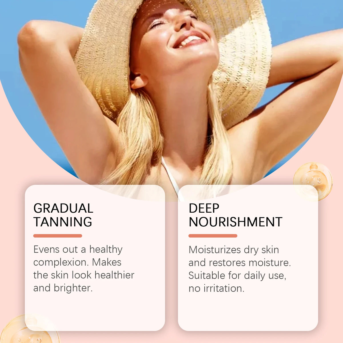 Natural Tanning Accelerator Cream for Sunbed & Outdoor Deep Bronze Glow