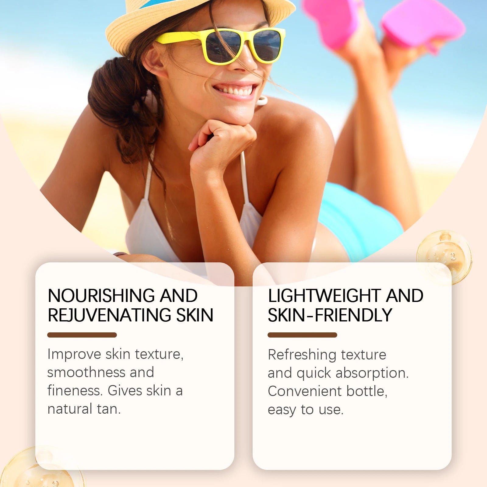 OceAura Coconut Dark Tanning Oil for Deep Bronze Tan & Skin Hydration - 8