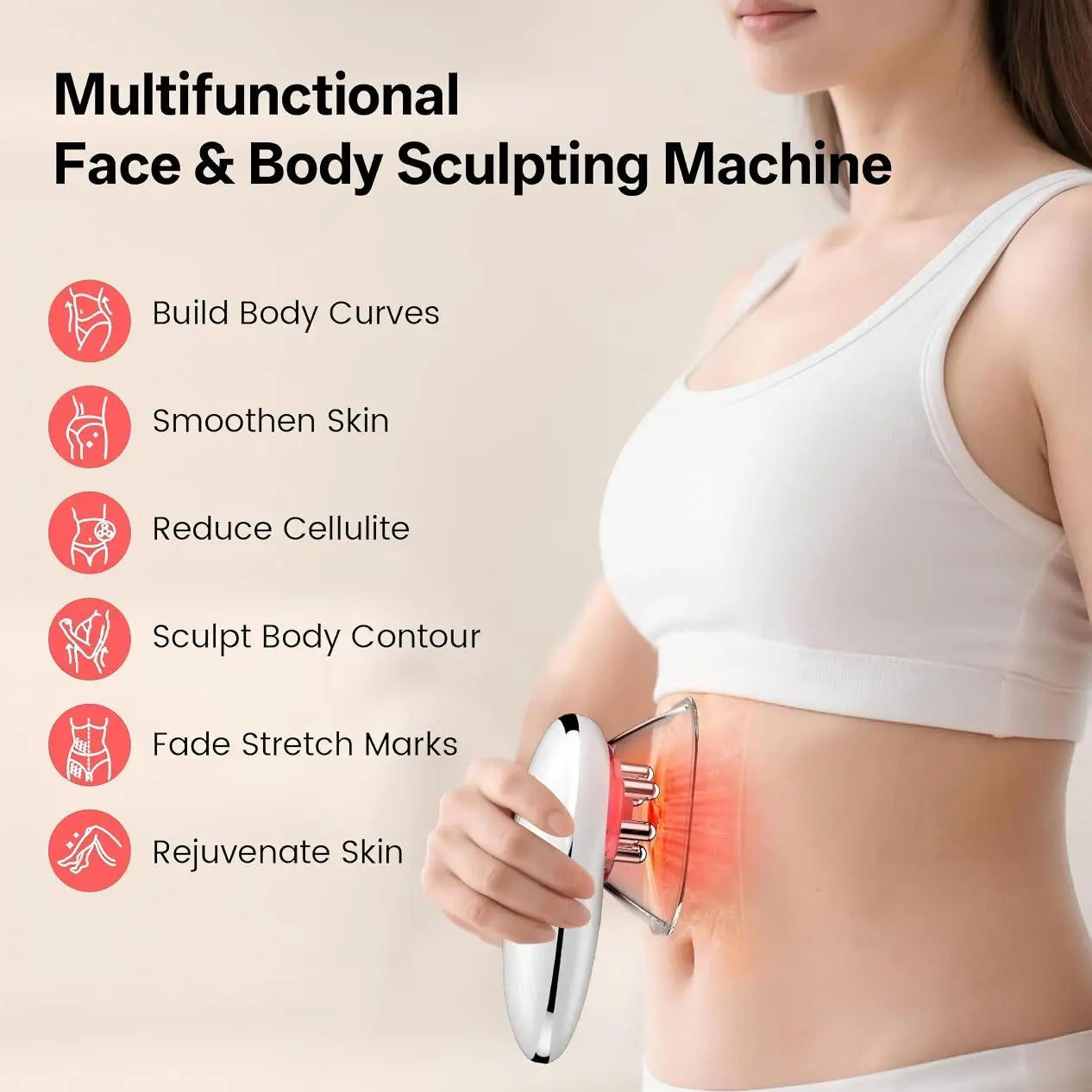 Electric Body Sculpting & Anti-Cellulite Massager with Red Light Therapy - 2
