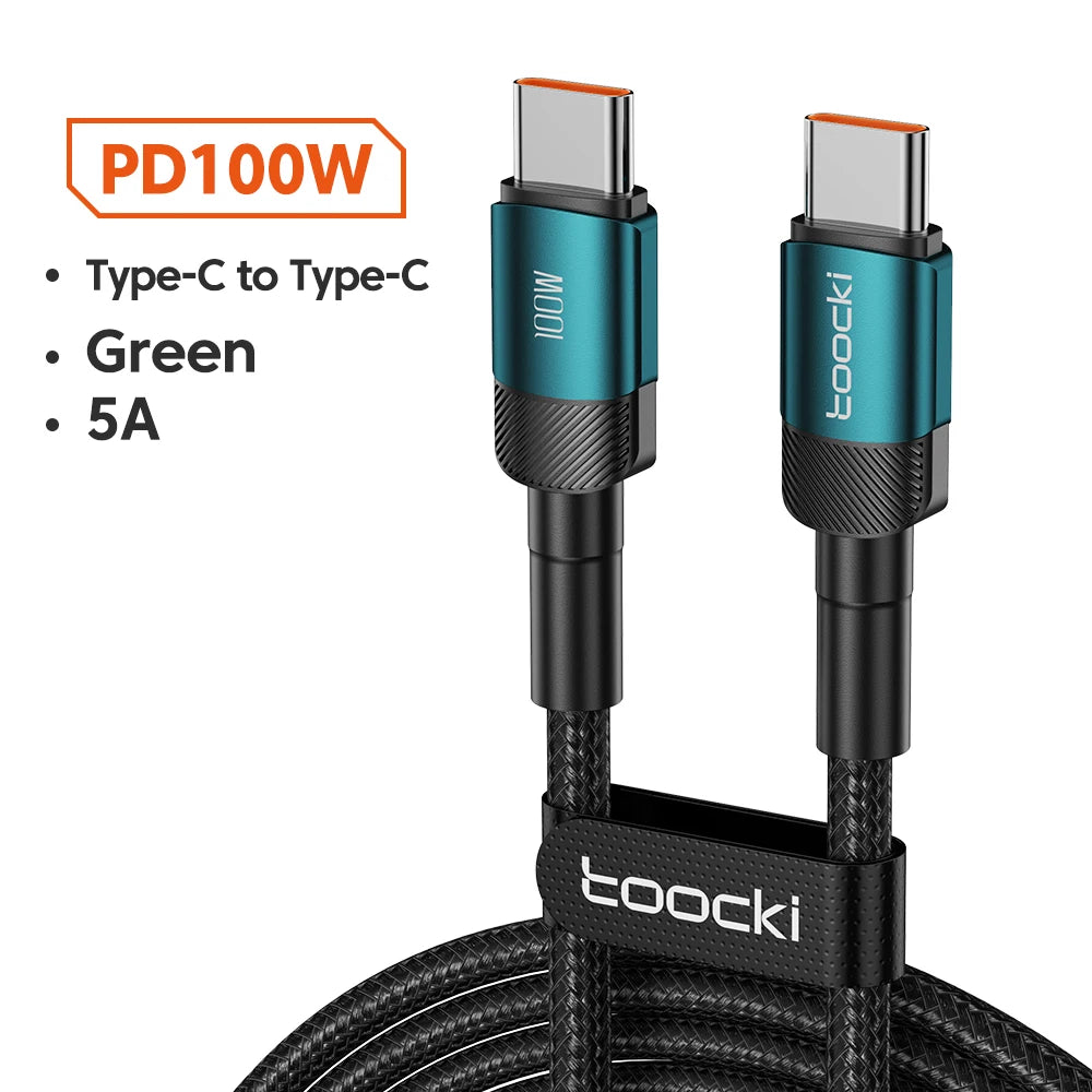 100W USB-C to USB-C Fast Charging Cable - 5A Power Delivery Cord - 25