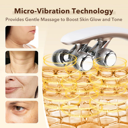 Microcurrent Face & Neck Lifting Massager - Electric V-Shape Slimming Roller