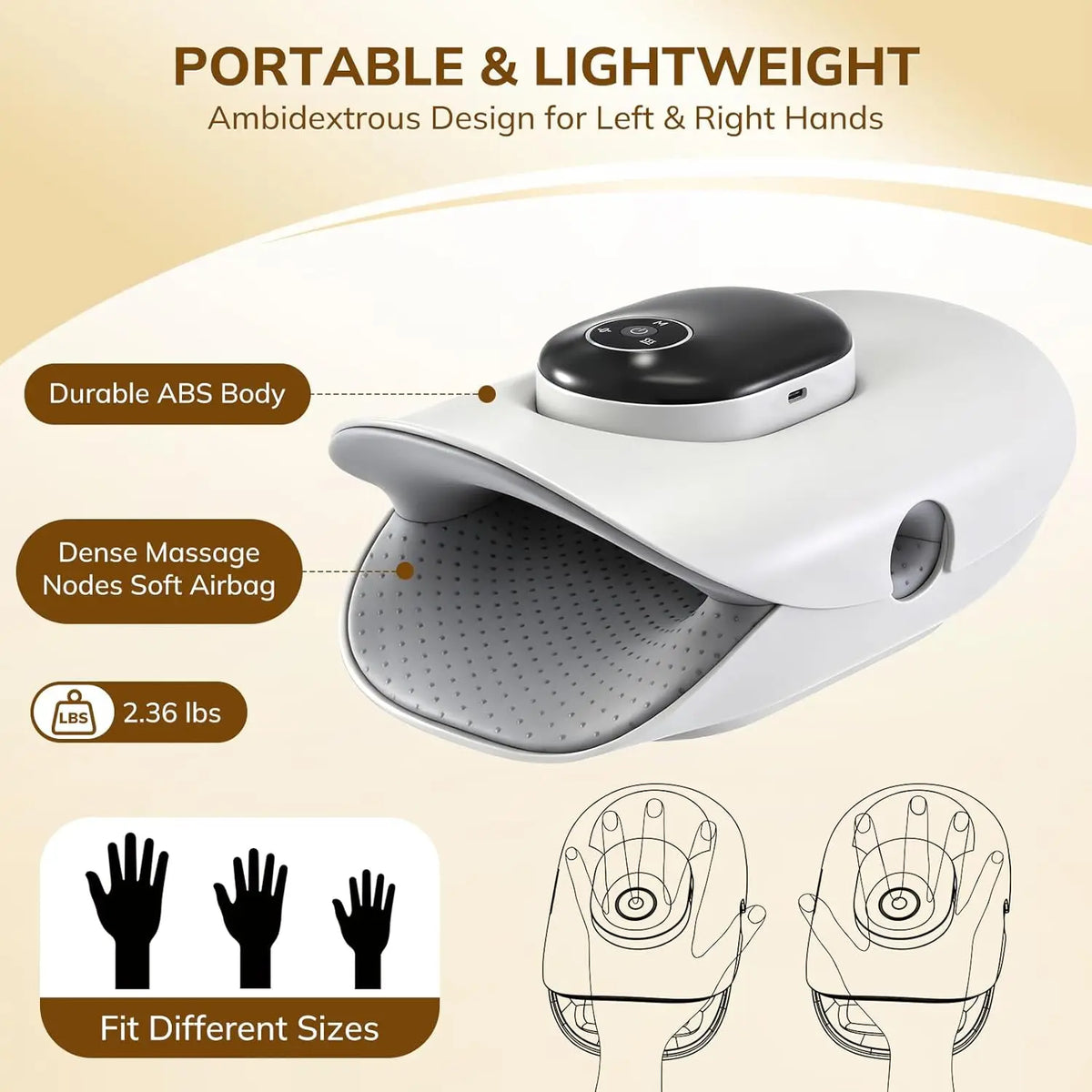 Electric Hand Massager with Finger Stretching & Heat Therapy