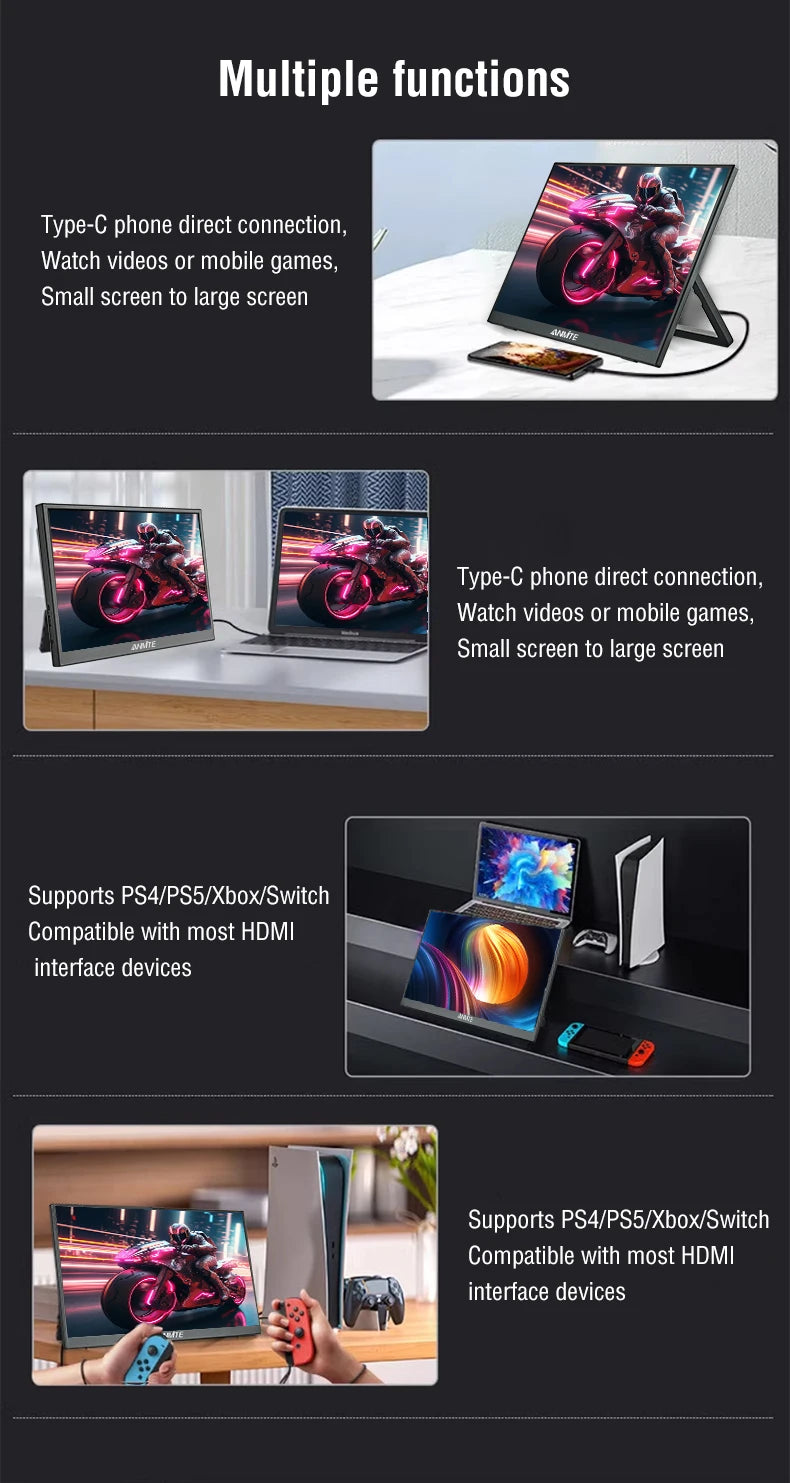 15.6" Portable IPS Monitor 1080P HDR - Touch & Non-Touch Options