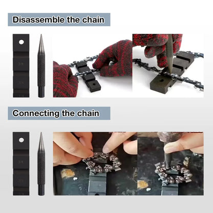 Chainsaw Chain Repair Kit - Pocket Breaker Punch & .325 Joiner Links Mending Tool