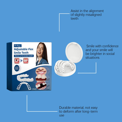 Snap-On Adjustable Smile Veneers for Instant Teeth Coverage and Whitening