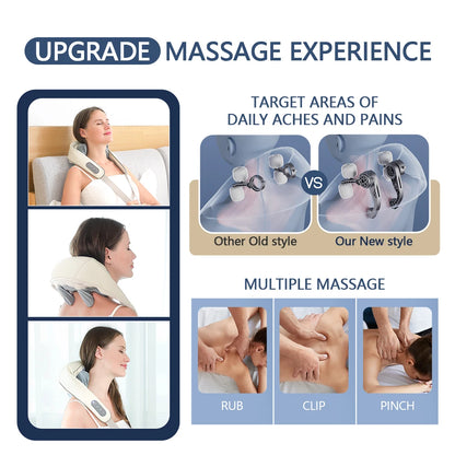 Cordless 3D Neck & Shoulder Massager for Pain Relief