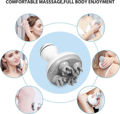 Electric Scalp Massager - Waterproof Handheld Head Scratcher for Stress Relief