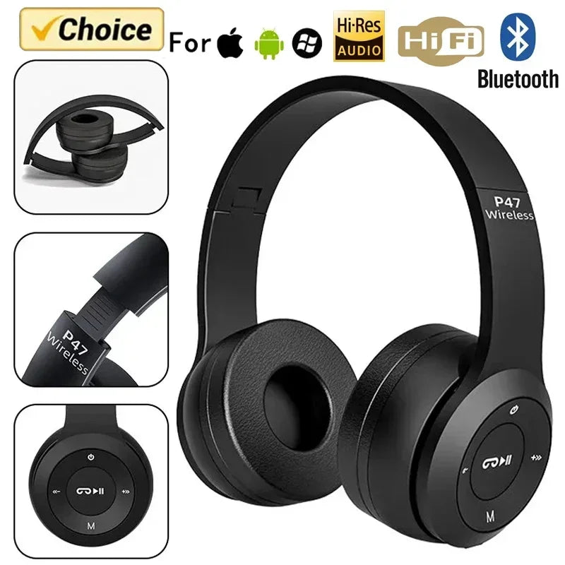 P47 Wireless Bluetooth 5.0 Foldable Stereo Gaming Headset - 1