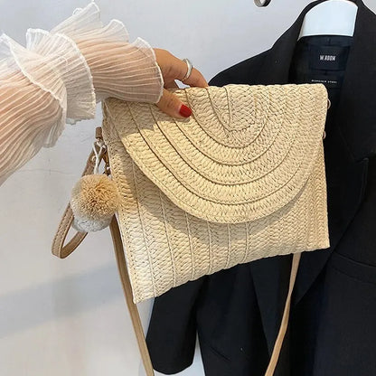 Luxury Woven Straw Beach Clutch