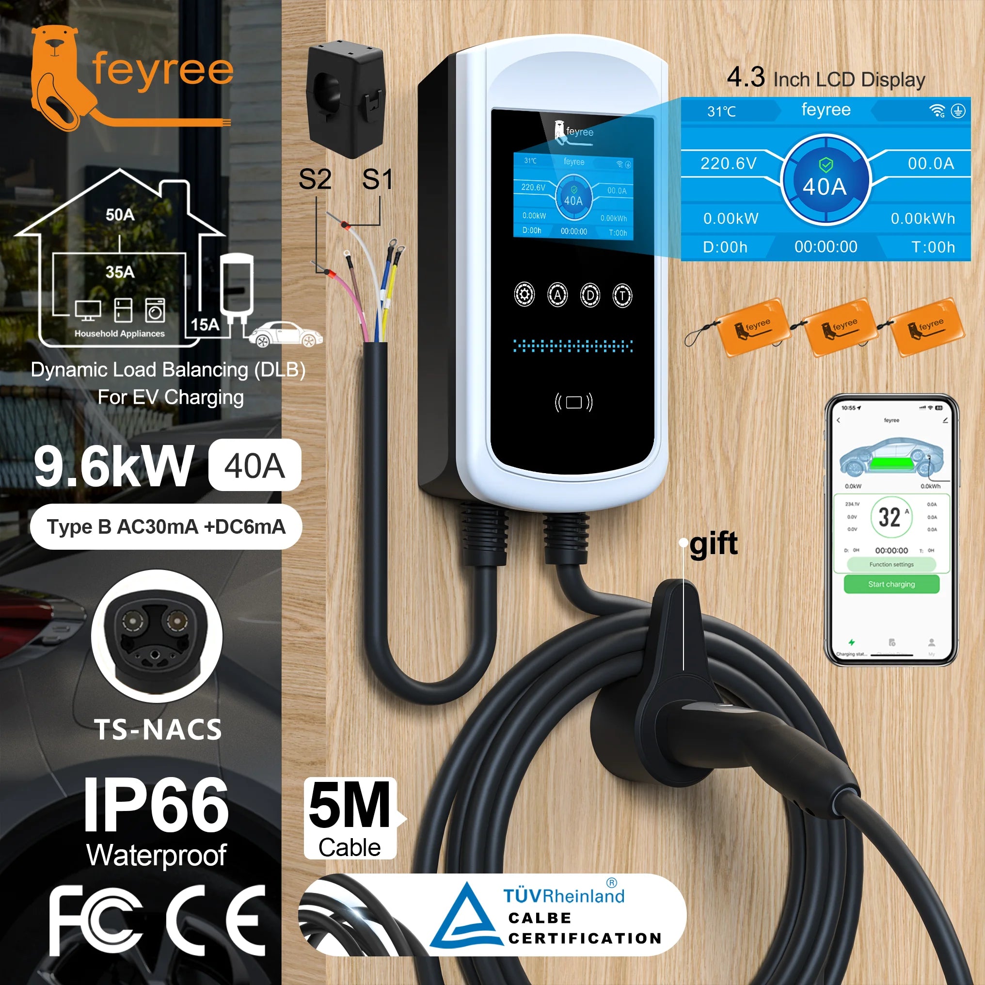 Smart EV Home Charging Station - 7kW-12kW WiFi App Control Wallbox - 41