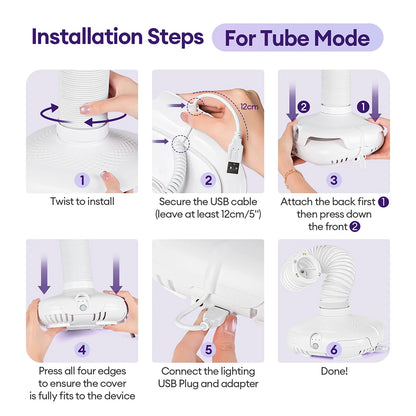 2-in-1 Brushless Nail Dust Collector Vacuum with LED Tube