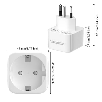 Universal Travel Plug Adapter 2-Pack - Convert EU to US, IT, CH, SA