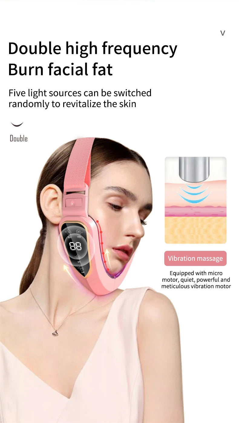 LED V-Face Lifting Massager: Photon Therapy & Vibration Slimming Device - 16