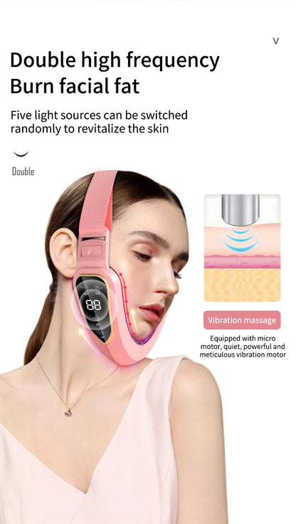 LED V-Face Lifting Massager: Photon Therapy & Vibration Slimming Device