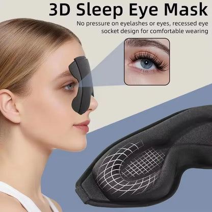 3D Memory Foam Sleep Mask with Adjustable Nose Bridge for Total Light Blockout