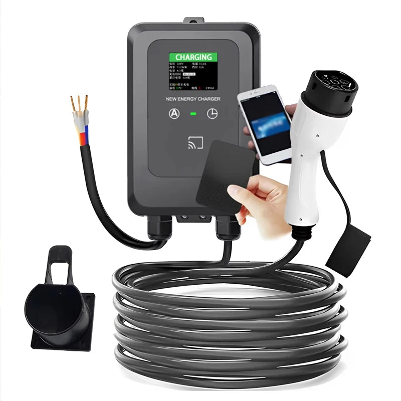 7KW 32A Type 2 EV Home Charging Station - Fast Electric Car Wallbox Charger - 8