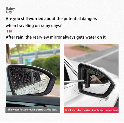 Telescopic Car Rearview Mirror Wiper - Clear View Rain & Fog Cleaner