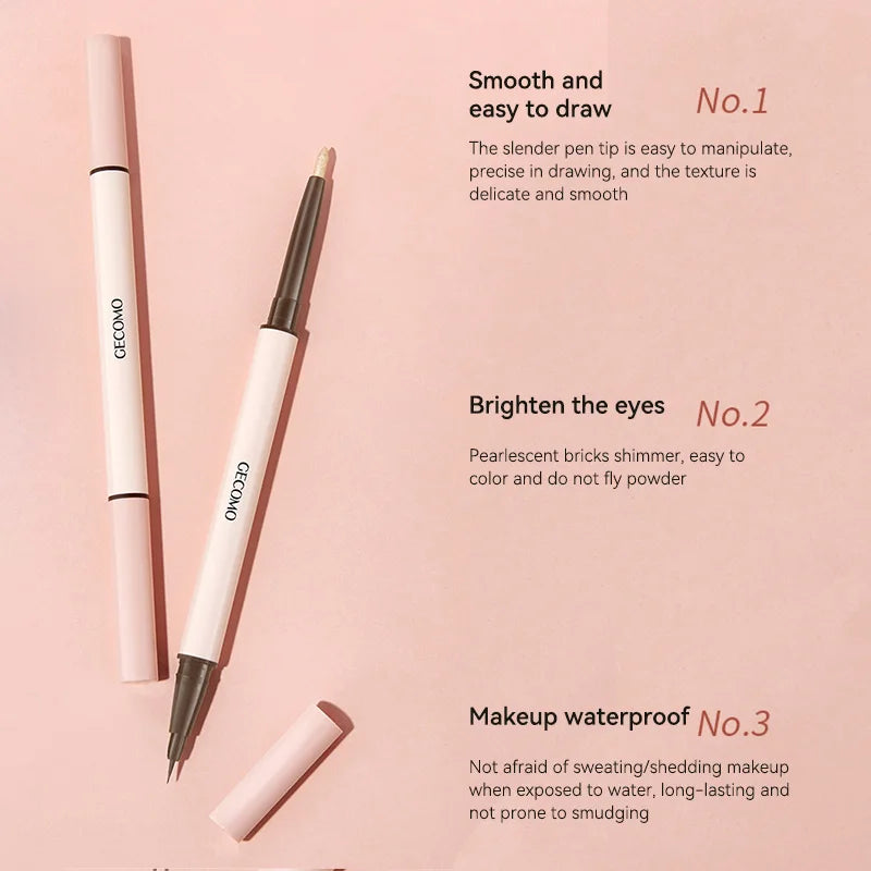Double-Headed Waterproof Eyeliner & Silkworm Highlighter Pen - 5