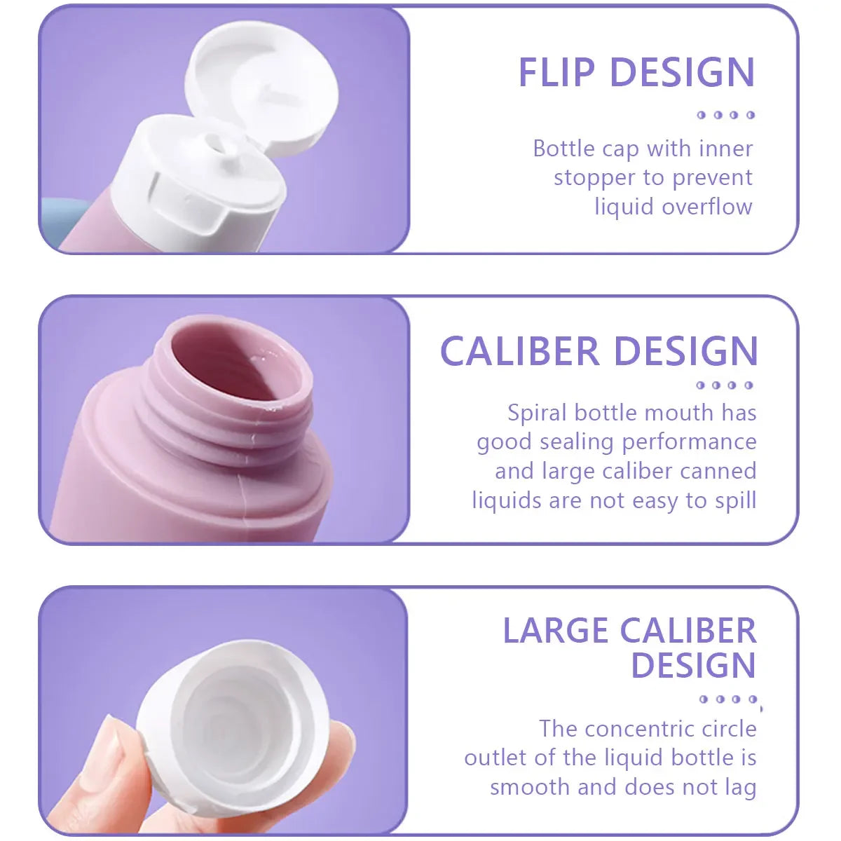 Leak-Proof Silicone Travel Bottles - Refillable Squeezable Containers for Toiletries - 4