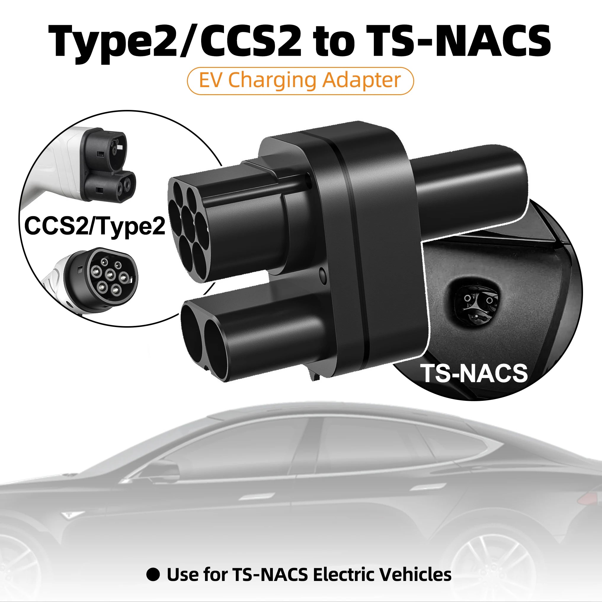 CCS2 to Tesla NACS Fast Charging Adapter for Model 3/X/Y/S - 8