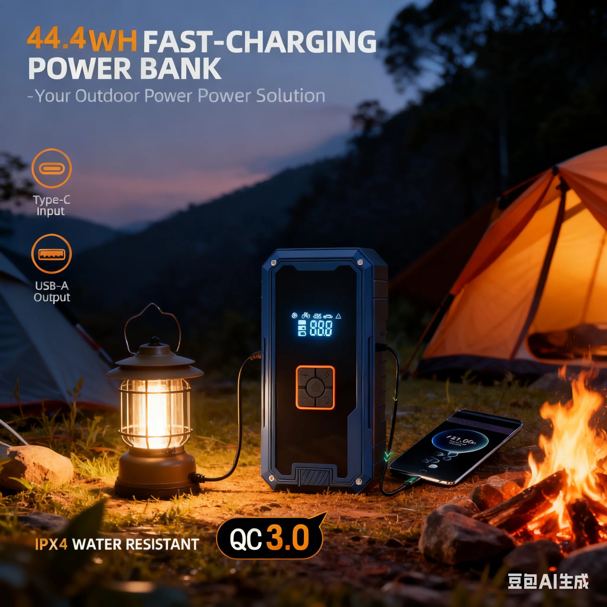 3000A Car Jump Starter with 150PSI Air Compressor & 99800mAh Power Bank - 5