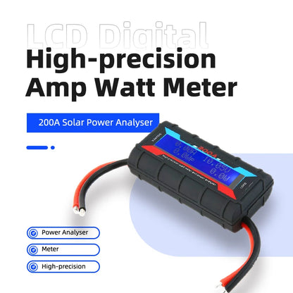 200A LCD Digital Watt Meter & Power Analyzer for RC Battery & Solar Systems