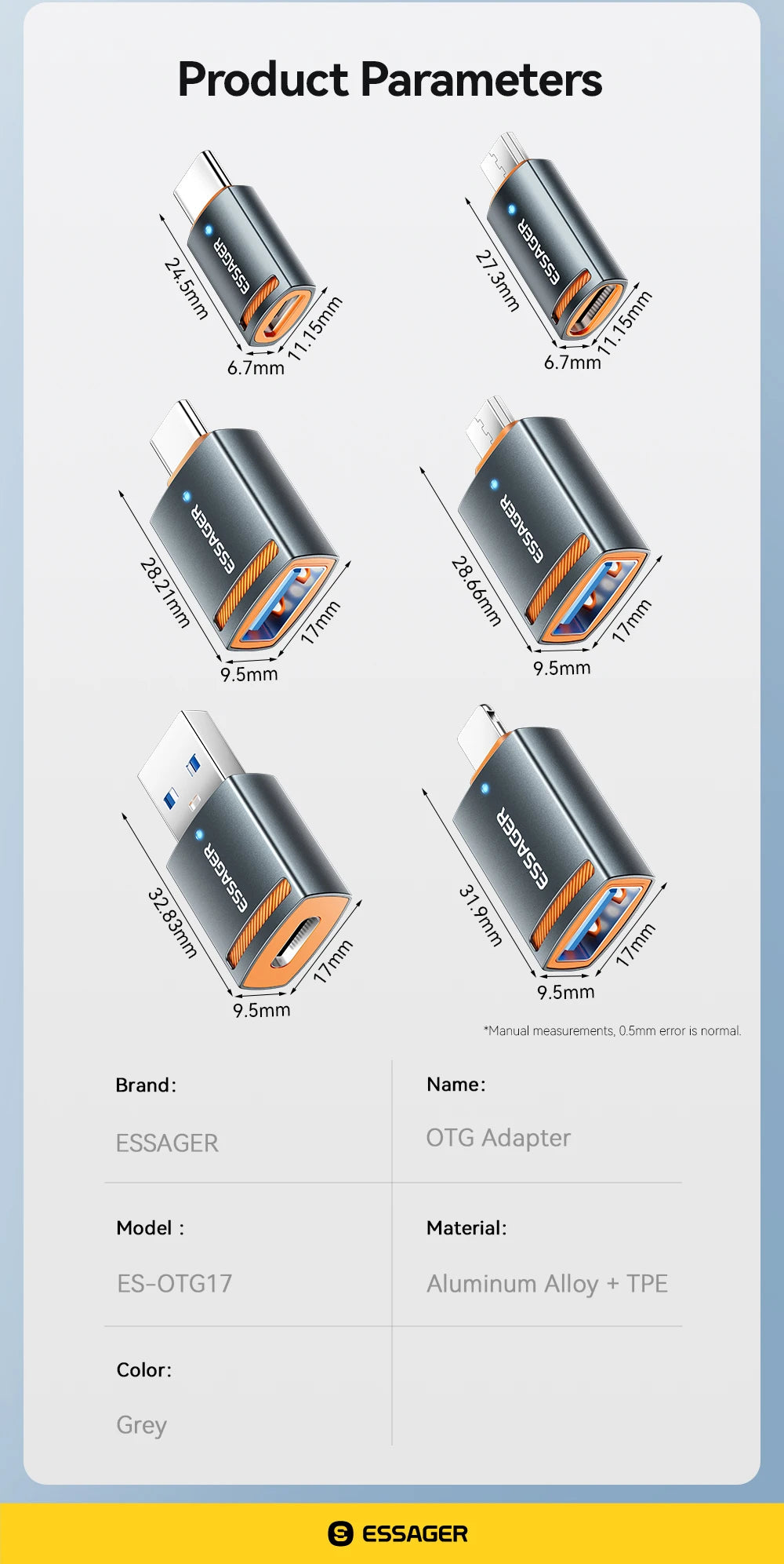 Universal USB 3.0 OTG Adapter Type-C Micro & Lightning Converter