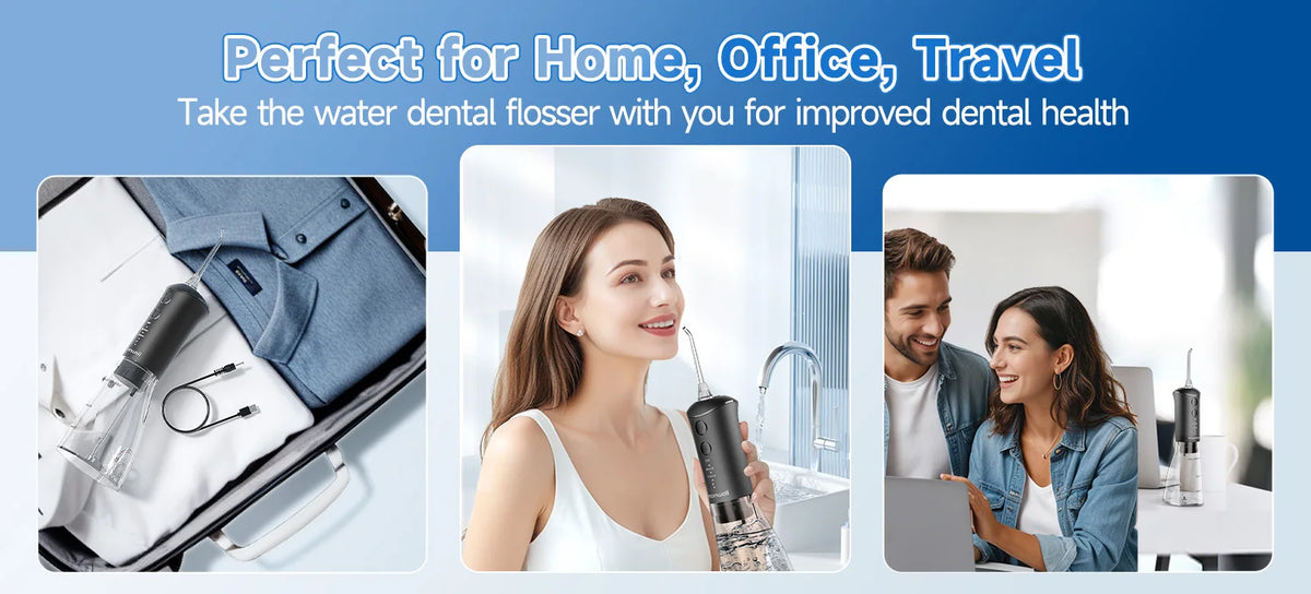 Portable Rechargeable Oral Irrigator - 300ml Water Flosser with 3 Cleaning Modes