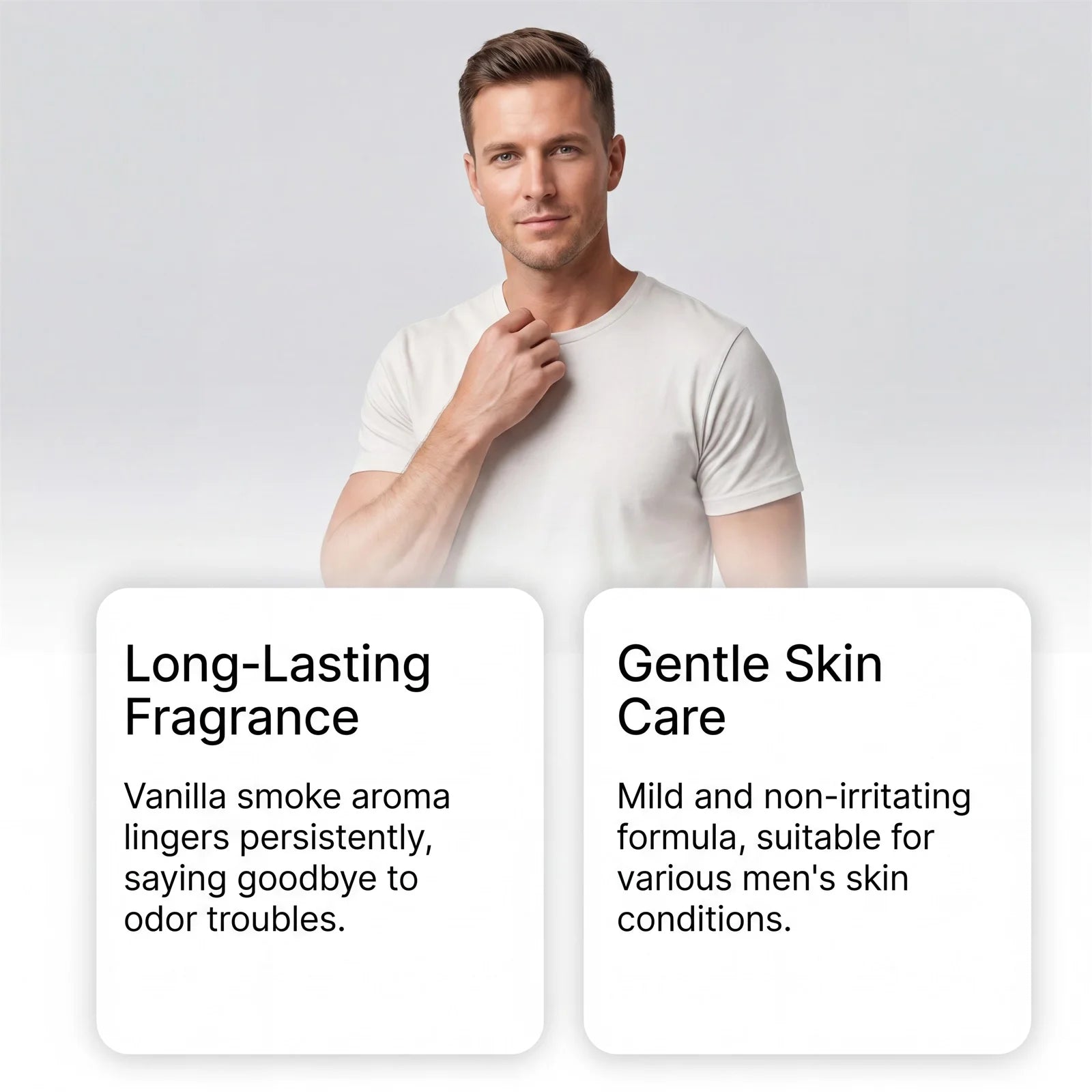 Men's Long-Lasting Solid Deodorant Stick - Odor Control & Skin-Friendly Formula - 8