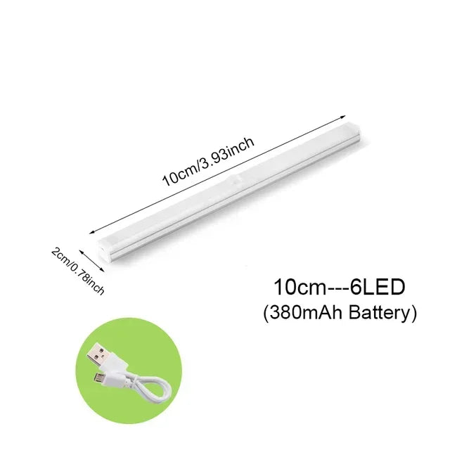 Rechargeable LED Motion Sensor Cabinet Light - Wireless USB-C Night Light for Kitchen & Closet - 16