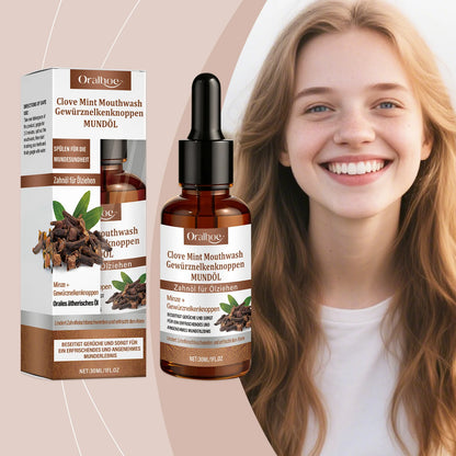 Clove Mint Oral Rinse & Teeth Whitening Oil - Natural Plaque & Bad Breath Remover