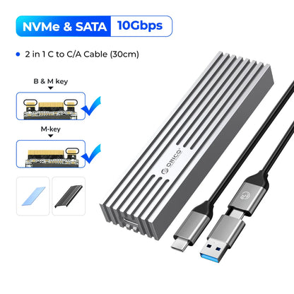 ORICO NVMe M.2 SSD Enclosure 40Gbps USB4 External Case for PCIe SSD